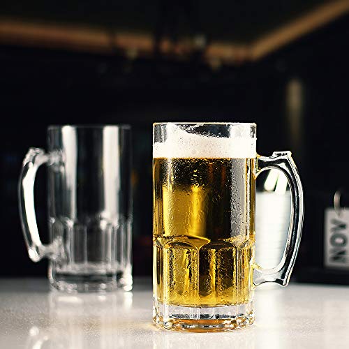 35 Oz Beer Mugs,Heavy Large Beer Glasses With Handle,Classic Beer Mug Glasses,Style Extra Large Glass Beer Stein Super Mug #TOP6