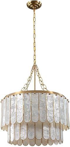 Miniatura 6 de Candelabro de 5 luces con 2 niveles facetados de oro para comedor Iluminación colgante moderna