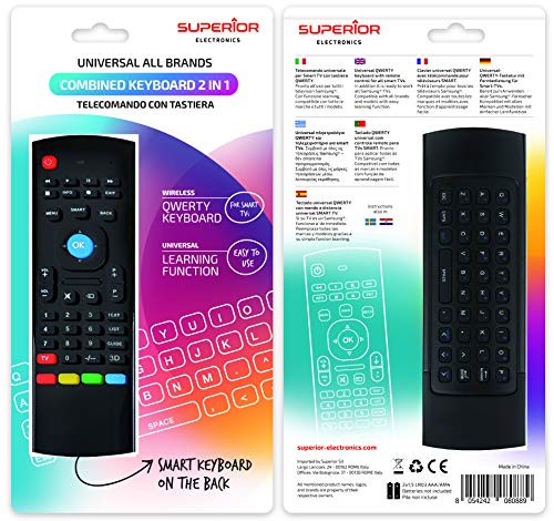 Superior Electroncs Combine Keyboard SUPKCB001 - Teclado Universal QWERTY con Mando a Distancia Universal Smart TV