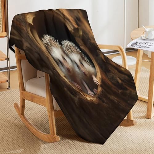 Couverture Polaire Hérisson 130x180cm en Flannel Douce