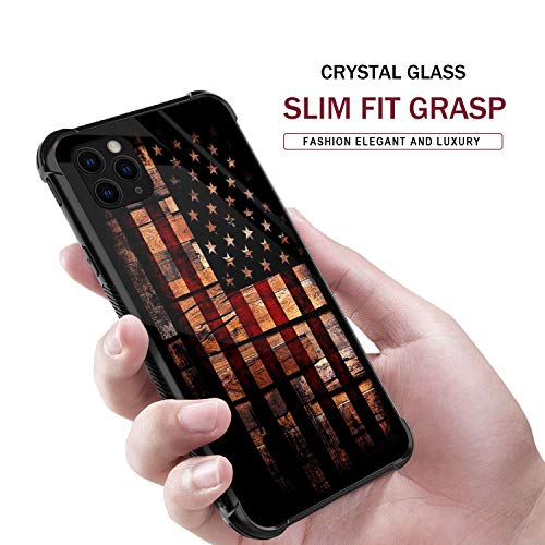 Compatible With Iphone 12 Pro Max Case,Old Wood Flag Pattern Design,Tire Texture Non-Slip +Shockproof Rugged Tpu Protective Case For Iphone 12 Pro Max(6.7Inch) Camo American Flag #TOP6