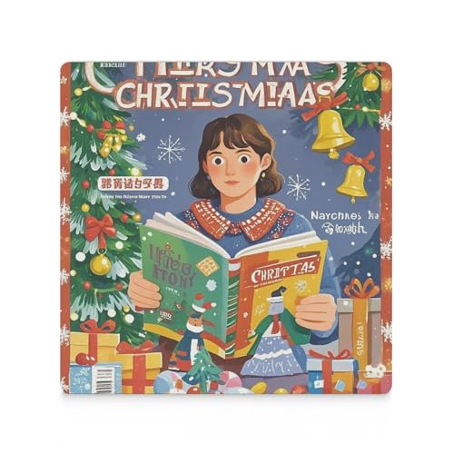 Dessous de verre carrés en céramique Noël x6 pour table