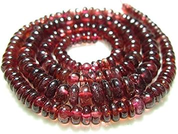 13 inch natural beads strand of 3-5mm smooth rondelle mozambique garnet gemstone beads for DIY jewelry - necklace, bracelet, earring, ring.