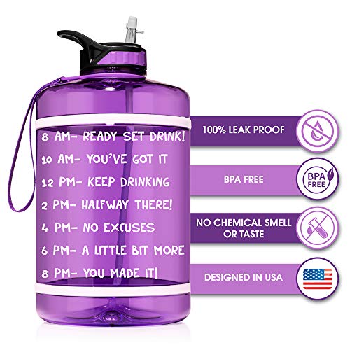 image for NatureWorks HydroMATE Gallon Motivational Water Bottle with Time Marke