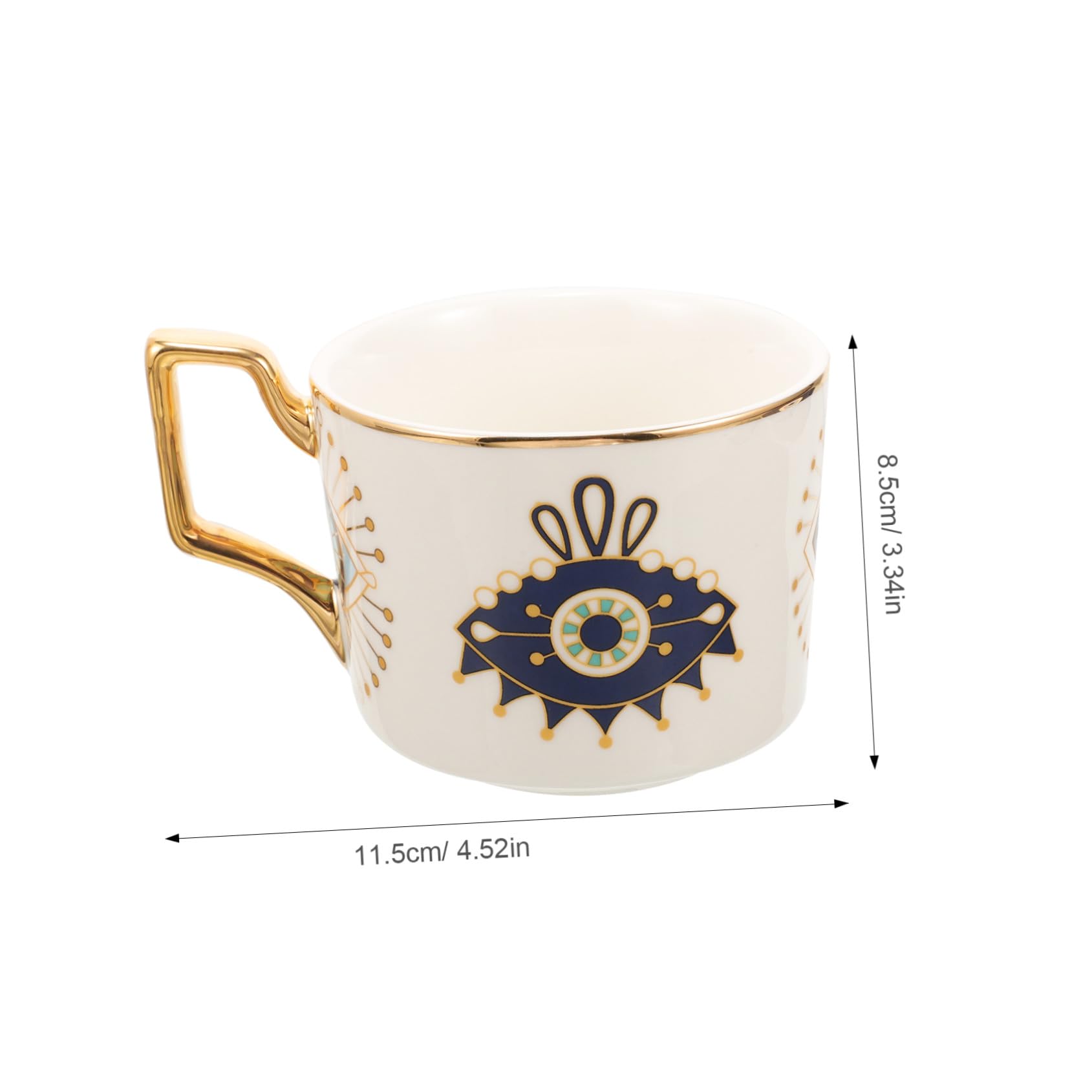 1set Tazzine Ceramica Con Piattino Design Evil Eye Tazza Per Caffè e Latte Stile Europeo Accessorio Per Tè e Pomeriggi Di Relax