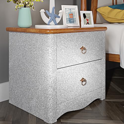 Frise de papier peint paillettes argent FunStick pour salon moderne