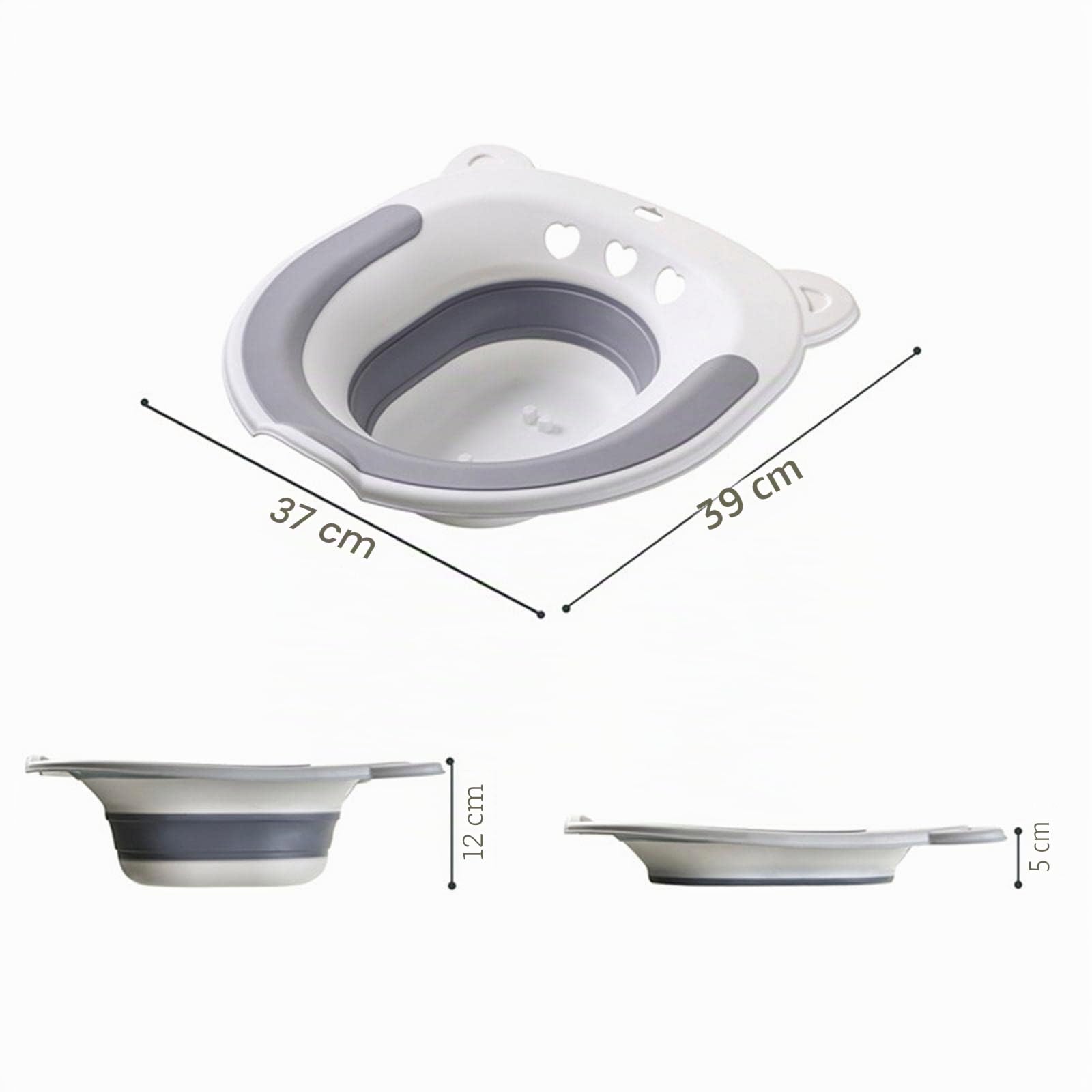 predolo Bath Pieghevole, sopra Il WC per Sedile del Water, Hip Basin Bidet WC per Vasca Bagno vaginale, Grigio