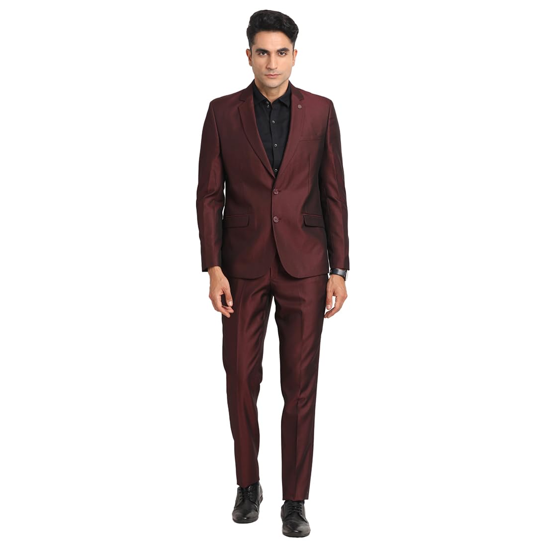 turtle Men Terry Rayon Maroon Formal Suit (2 Piece)-picture-44