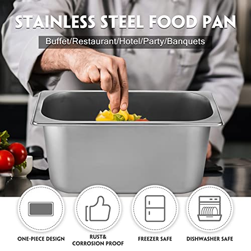 Thenshop STA-THENSHOP-0546 10 Pack Hotel Pans Stainless Steel Steam Table Pan 1/3 Size thumb #4