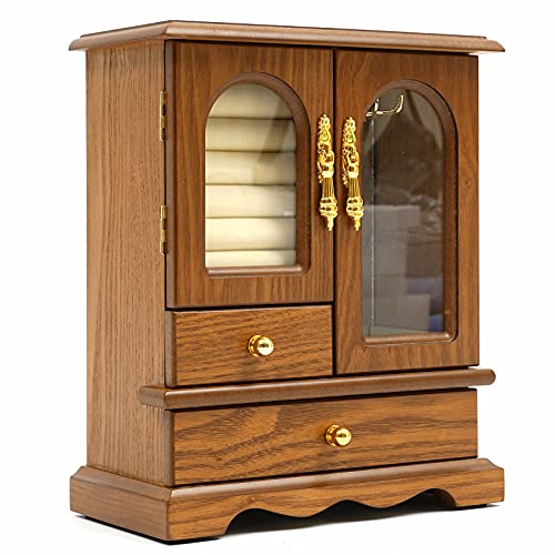 Boîte de rangement de bijoux en bois vintage, boîte à bijoux avec tiroirs, présentoir de boîte à bijoux, boîte à bijoux pour filles Cover