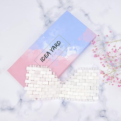 Miniatura 10 de ideayard Máscara de ojos rosa rosa, máscara de ojo de cuarzo rosa natural, herramienta de spa para máscara de gelatina, cuidado de la piel facial,