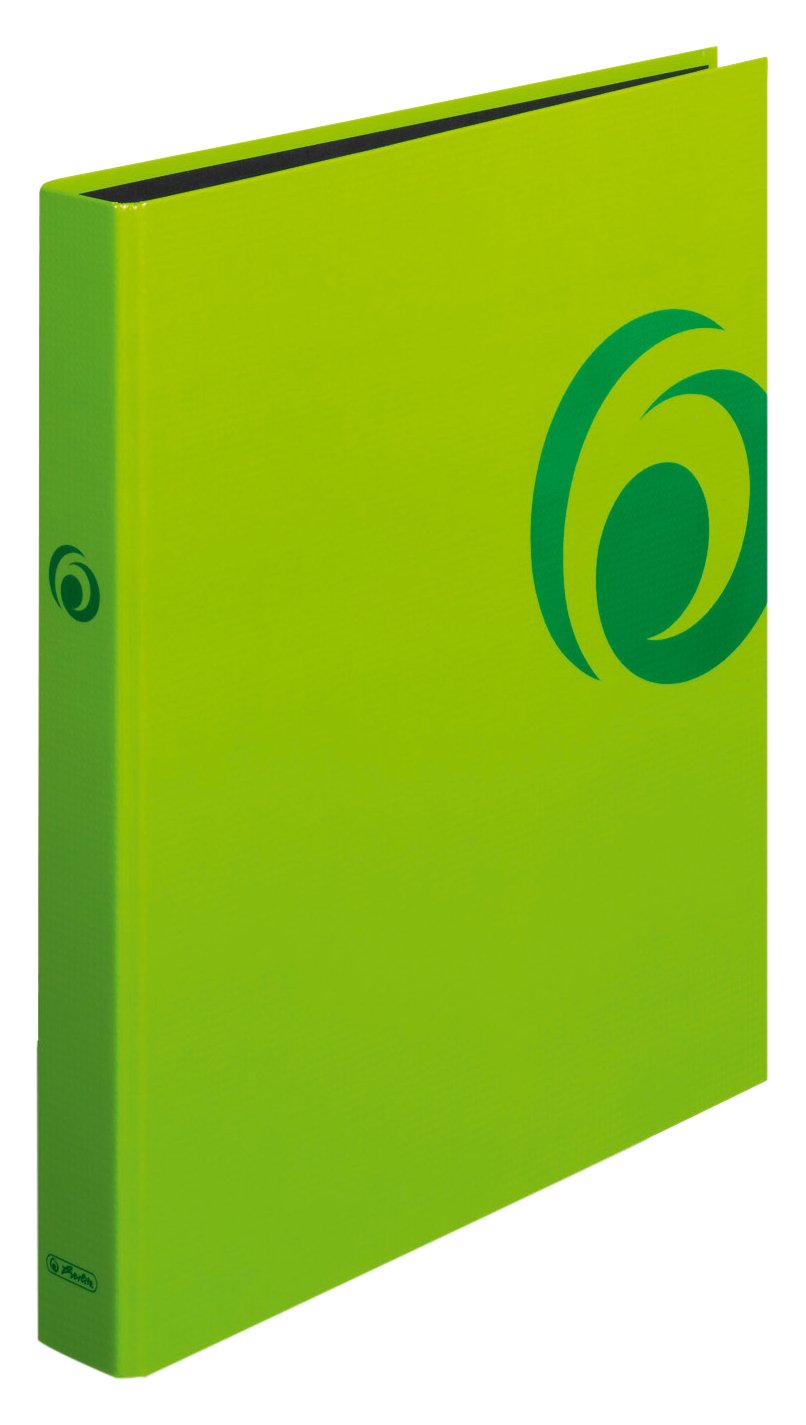 Herlitz® Q.File Segregator na dokumenty A4 | Grzbiet 8cm | Wymienna dwustronna etykieta | Mechanizm dzwigniowy 2 ringowy z listwą dociskową | Wytrzymały Powlekany Folią PP Okucia | Jasno Zielony