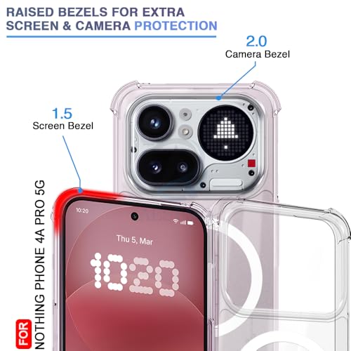 Image of AESTMO Clear Back Cover for Nothing Phone 4A Pro | 360 Protection | Transparent Back Cover for Nothing Phone 4A Pro (PC + TPU, Compatible with MagSafe Accessories, Transparent Bumper)
