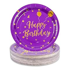 Purple-Gold Happy Birthday-50PCS-9inch