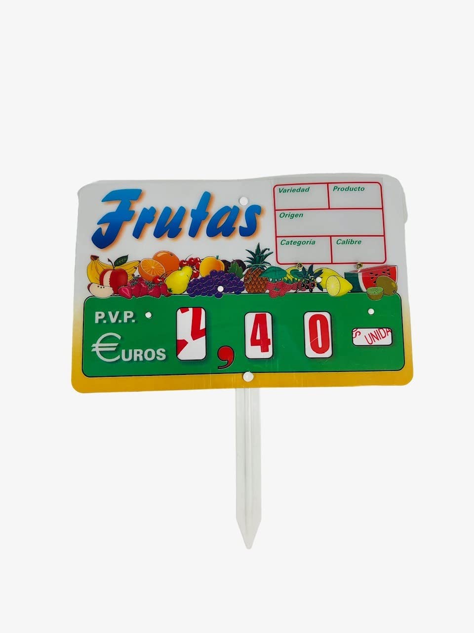 BALSAT Portaprecio fruteria, Portaprecio Frutas, Cartel para frutas, portaprecios de fruteria, pizarra precios Mod. FyV 12 ud. (Paleta)