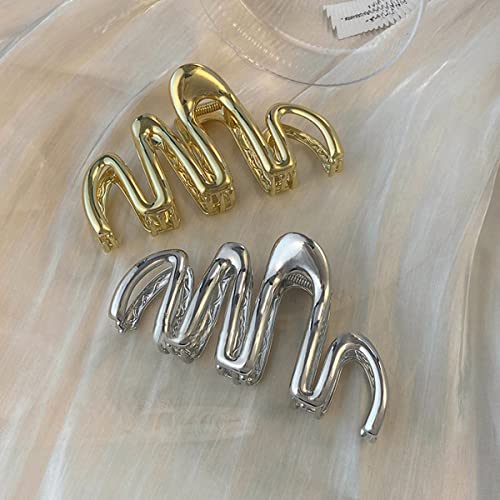 Pinza para cabello metálica diseño serpiente dorada miniatura 6