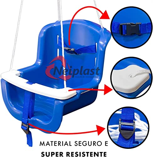 Balanço Plástico Infantil (C/ Cinto e Trava de segurança) (AZUL)