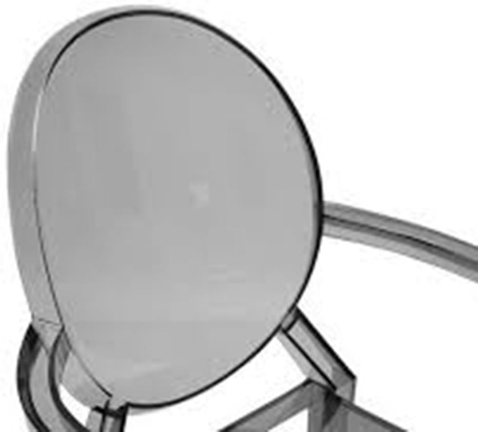 2xhome Designer Modern Louis Ghost Arm Chair - Smoke Acrylic Chair, Single, Set of 1