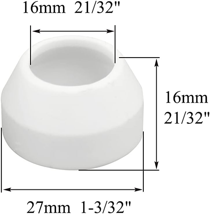 RIVERWELD Thermal Dynamics Plasma Electrodes-HF 9-5633 Plasma Nozzle Tips 40A 9-5718 Shroud Alumina Nozzle Ceramic Cups 9-5630 for PCH M -51 Plasma Cutter Torch 22pcs