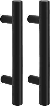 Probrico 30 Pack| 3 Inch Black Cabinet Handles Round Euro T Bar Pulls, Drawer Handle Kitchen Cupboard Stainless Steel Dresser Handles, 5 Inch Total Length