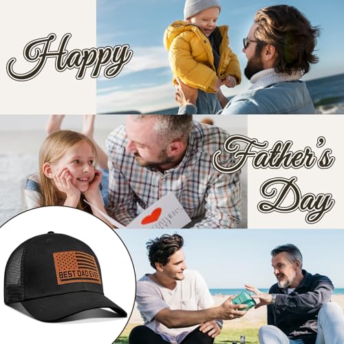 Image of Best Dad Ever American Flag Dad Hat - Adjustable Cotton Baseball Cap for Father's Day, Birthday Gifts from Daughter Son
