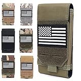 Molle Phone Pouch, Od Green Small Tactical Cell Phone Holster, Heavy Duty Waterproof Smartphone Case Holder for Vest Belt Waist (Army Green)