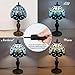 Nizrsky Small Tiffany Table Lamp, 3 Color-Temperature Baroque Stained Glass Lamp,8 Inch Tiffany Style Lamp for Bedroom Living Room Home, Handcrafted Light, Included Bulb (Blue)