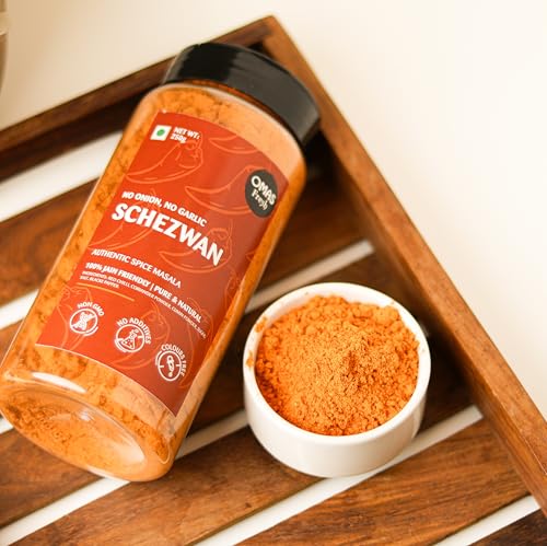 Image of Omas Fresh Jain We-Desi Schezwan Seasoning | No Onion, No Garlic Masala Best for Making Noodles, Pasta, Fried Rice, Nachos (250g, Schezwan)