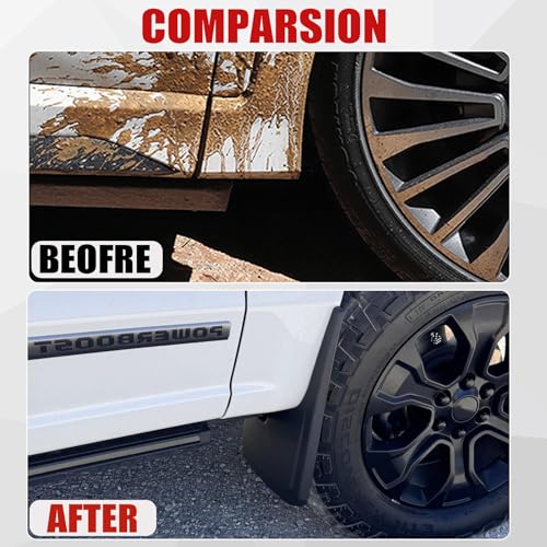 Image of Mud Flaps for Ford F150 2021 2022 2023 2024 - No Drill Required All Weather Protection Front Rear Splash Guards for Trucks Pickup Fenders for Ford F150 2021-2024 Accessories