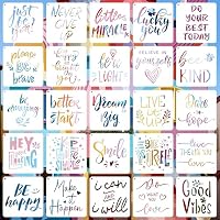 TONAUP Inspirierende Schablonen zum Malen, 25 Stück Wiederverwendbare Malschablonen Vorlage, Motivierenden Worte Schablone Stencils für DIY Holz Wand Dekor Kartenherstellung