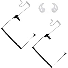 Luckvan 2 Pack 3.5mm Earpiece Listen Only Police Earpiece Radio Headset with Clear Acoustic Tube, 2 Pcs Ear Fins Earmold Stabilizer Anti-Slip