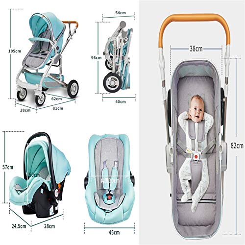 sportieve kinderwagen voor kinderen 3 in 1 kinderwagen wandelwagen opvouwbare luxe baby wandelwagen Anti-shock Springs… - Afbeelding 8