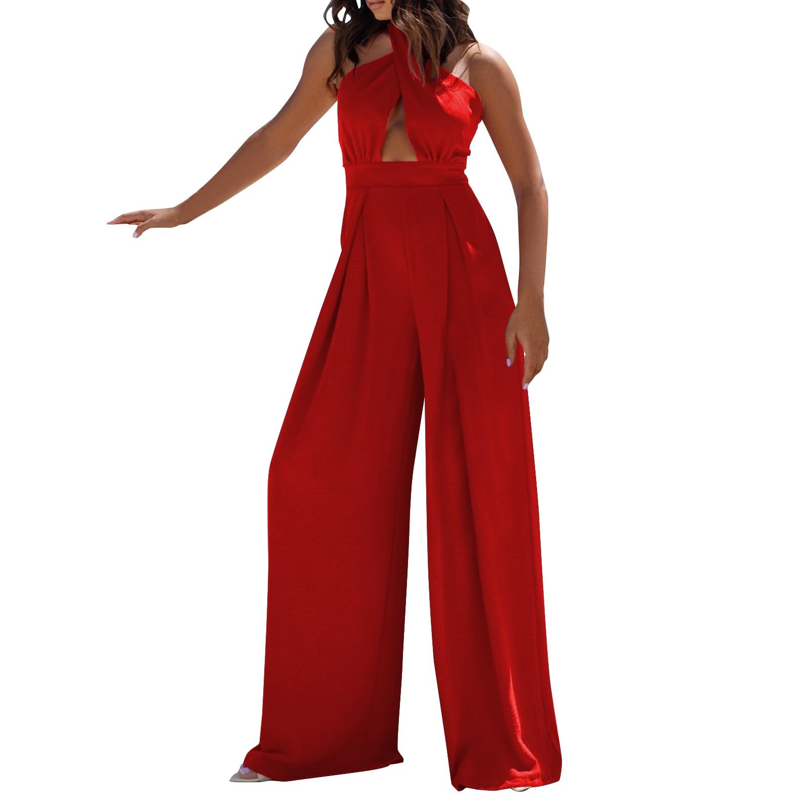 Mono para mujer elegante de pierna ancha ideal para invitada de boda 6