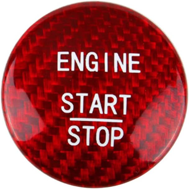 JMY Carbon Fiber Sports Engine Start Stop Button Cover For Mercedes Benz A B C GLC GLA CLA ML GL Class W176 W246 W205 X 253 X156 C117, Engine Switch Power Ignition Replacement(Red) : Automotive