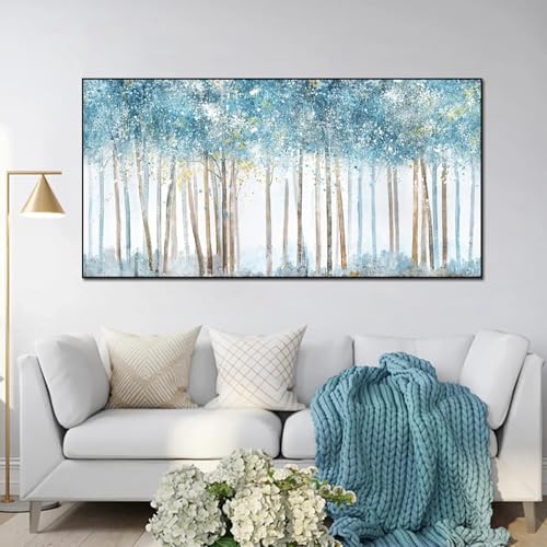 Tableau abstrait grand format 55x110cm pour illuminer un salon sombre