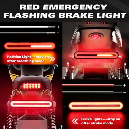 Image of Alopee 9 inch Universal Motorcycle Tail Light with Turn Signals 10V-30V | 3-in-1 Waterproof Motorcycle Brake Light Used for Chopper, Truck, ATV, UTV, ADV, Pick-up and Golf Cart (with 1 Wrench)