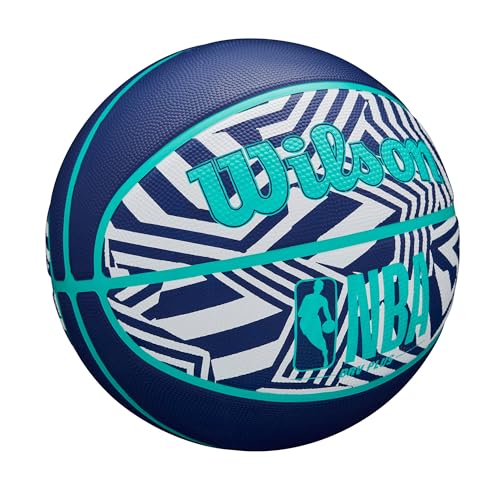Image of WILSON NBA DRV Plus Dazzle Camo Outdoor Basketball - Indigo /Teal, Size 7-29.5 inch
