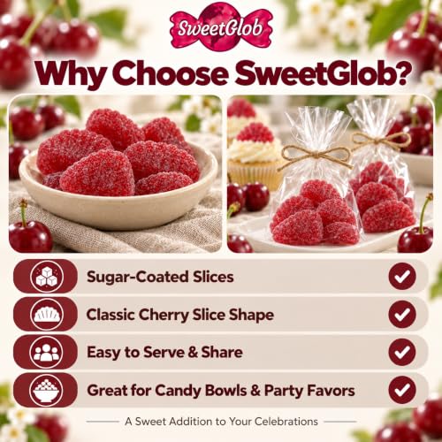 SweetGlob Cherry Fruit Slices Gummy Candy, Soft & Chewy, 1 lb - image 4
