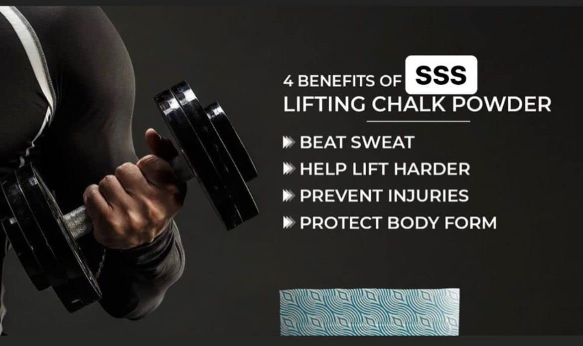 SSS Powder Grip Powder for Badminton, Gym, Weightlifting, Rock Climbing & Sports Training 70gm Pack of 2 White 2