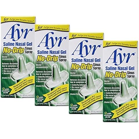 Ayr Saline Nasal Gel, No-Drip Sinus spray 0.75 fl oz (Quantity of 4) Cover