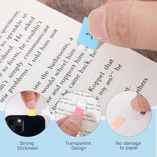 Image of 480 Pcs Sticky Index Tabs, Colored Book Sticky Tabs for Notebooks, Repositionable Page Tabs for Notebooks File Classification (0.5x1inch)