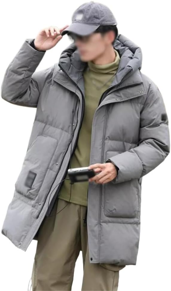 Detachable Hooded Down Jacket Male Long Winter Thick Fake Two Warm Coats Outdoor