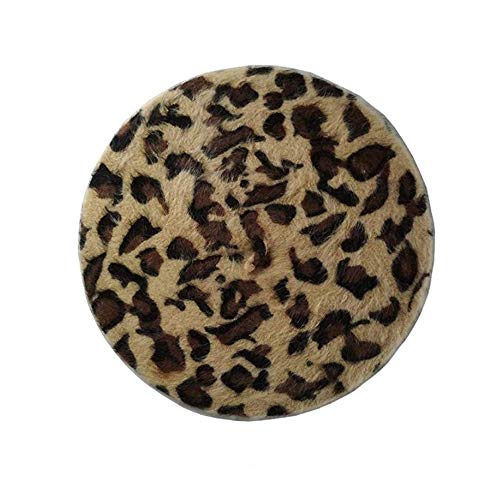 YAKEFJ Womens French Style Vintage Leopard Print Wool Soft Winter Warm Beret Beanie Hat Camel