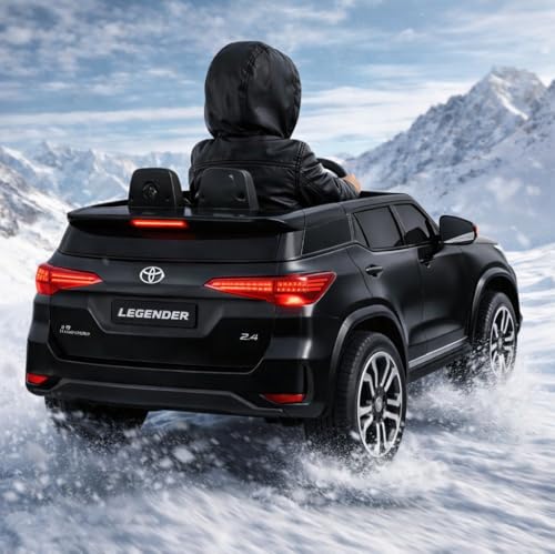 Image of Kawaii Kids Licensed Toyota Kids Rideon Car | Toyota Legender | Manual Plus Remote Control | Lights and USB Music Player | Kids Age - 1-5 (LEGENDER, Black)