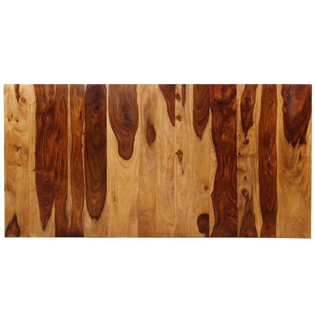 Stół do jadalni z litego drewna akacjowego i stali malowanej proszkowo, 180 x 90 cm, wzornictwo przemysłowe, do kuchni, jadalni, dla rodziny, gości, wytrzymała płyta meblowa
