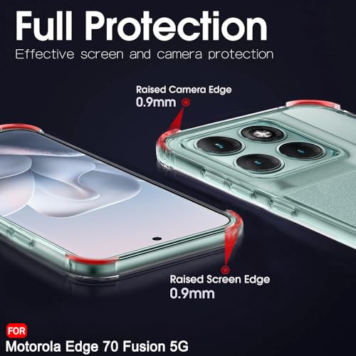Image of TheGiftKart Crystal Clear Back Cover Case for Motorola Moto Edge 70 Fusion 5G | 360 Degree Protection | Shock Proof Design | Transparent Back Case Cover (PC & TPU, Transparent Bumper)