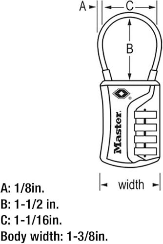 Miniatura 6 de Master Lock Establece tu propia combinación de candado de equipaje aprobado por la TSA, los colores pueden variar paquete de 3 4697EC3