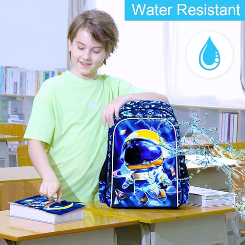 Image of 3PCS Dinosaur Backpack for Boys, 16 Inch Kids Water Resistant Preschool Elementary Kindergarten Bookbags and Lunch Box | Kids