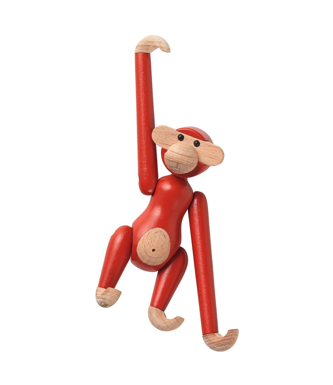 Kay Bojesen Figurine 39360 - Figura de Mono (Haya, Pintada, 9,50 x 10 x 3,50 cm), Color Rojo