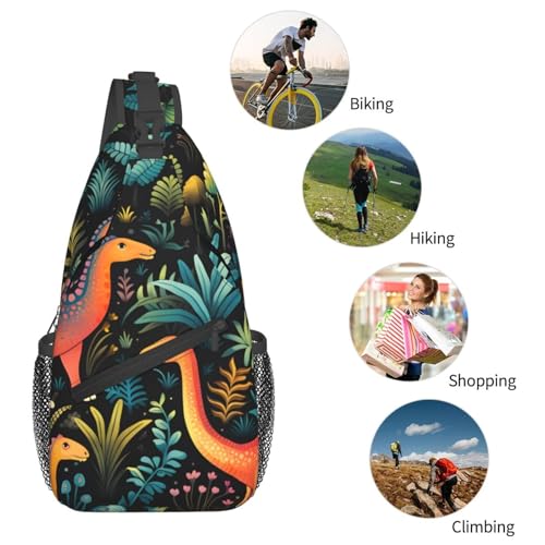 Mochila bandolera unisex con diseño de dinosaurio miniatura 6
